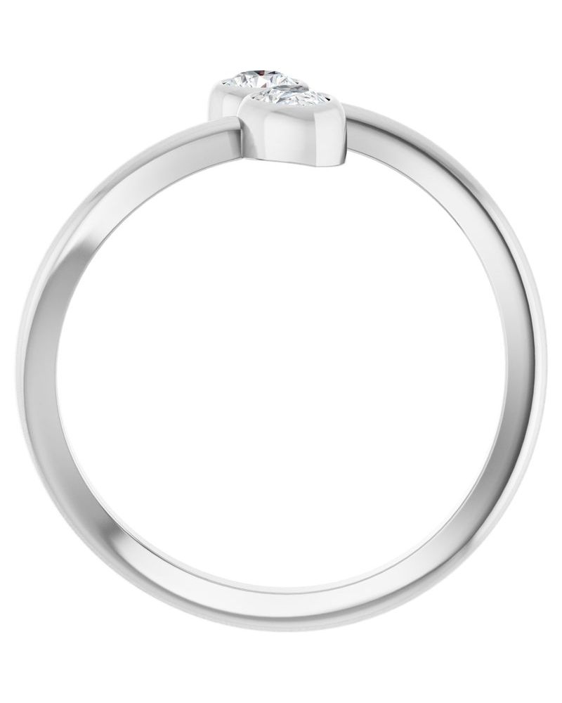 Anel Bypass com Cravação Bezel em Ouro 14k com Diamantes Naturais