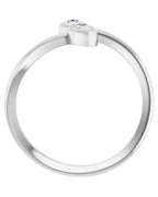 Anel Bypass com Cravação Bezel em Ouro 14k com Diamantes Naturais