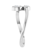 Anel Bypass com Cravação Bezel em Ouro 14k com Diamantes Naturais