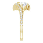 Anel Toi et Moi com Aro Cravejado – Amarelo 14k – perfil