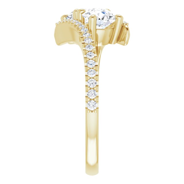 Anel Toi et Moi com Aro Cravejado – Amarelo 14k – perfil