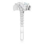 Anel Toi et Moi com Aro Cravejado – Branco 14k – perfil