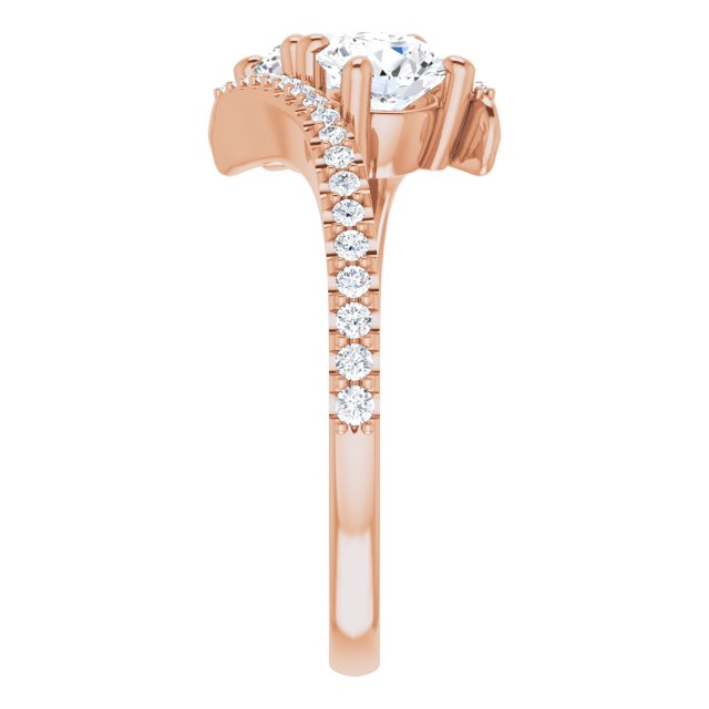 Anel Toi et Moi com Aro Cravejado – Rosé 14k – perfil
