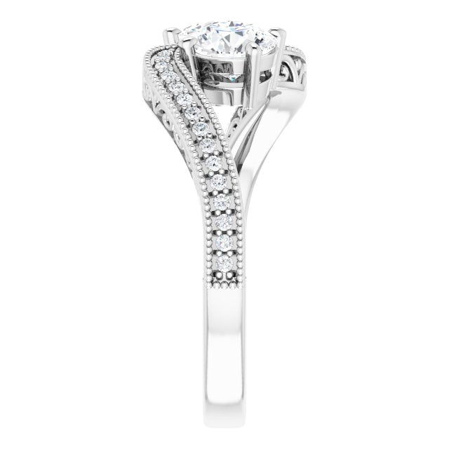 Anel Toi et Moi Vintage – Branco 14k – perfil
