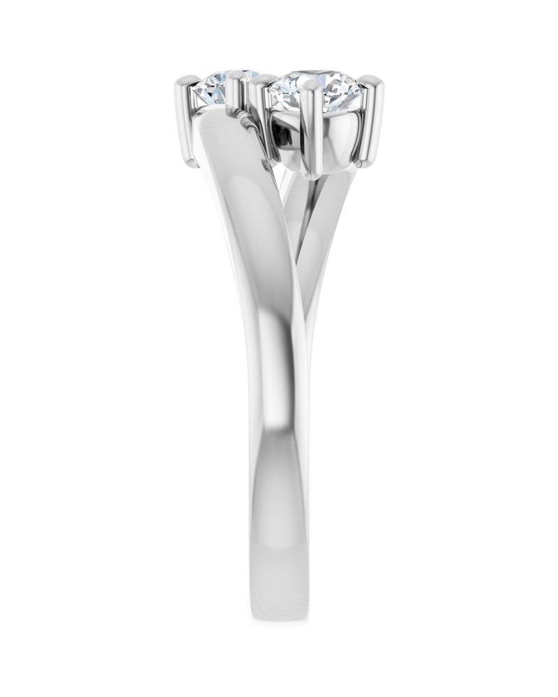 Anel Duas Pedras em Ouro 14k com Diamantes Naturais – Modelo 2