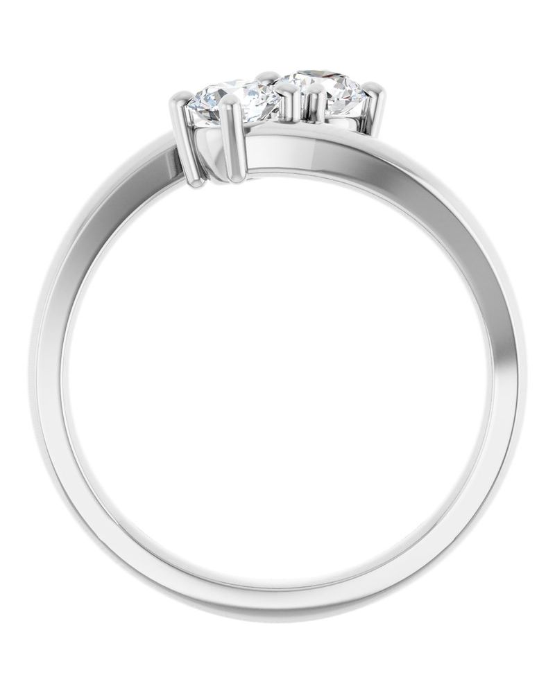 Anel Duas Pedras em Ouro 14k com Diamantes Naturais – Modelo 2