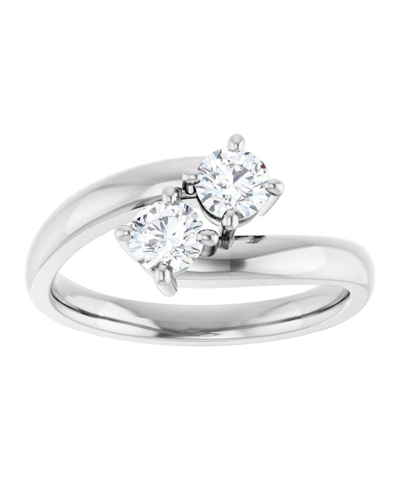 Anel Duas Pedras em Ouro 14k com Diamantes Naturais – Modelo 2