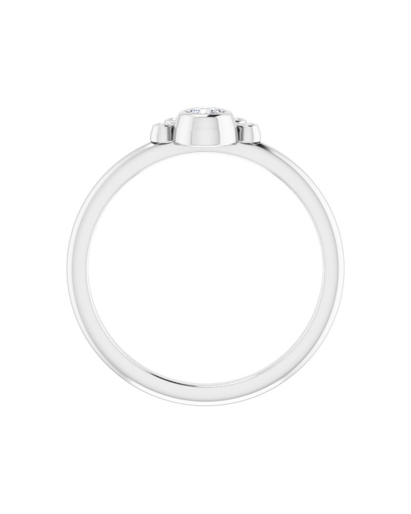Anel Empilhável com Cravação Bezel em Ouro 14k com Diamantes Naturais – Modelo 2