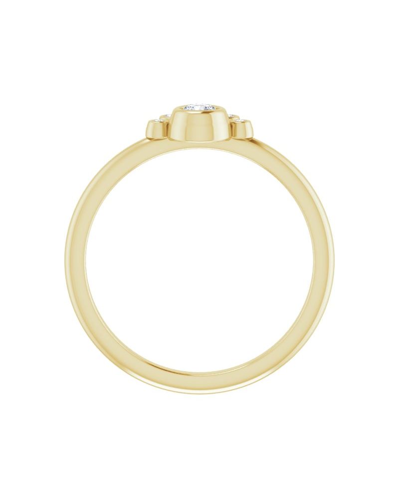 Anel Empilhável com Cravação Bezel em Ouro 14k com Diamantes Naturais – Modelo 2