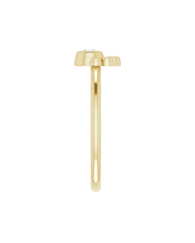 Anel Empilhável com Cravação Bezel em Ouro 14k com Diamantes Naturais – Modelo 2