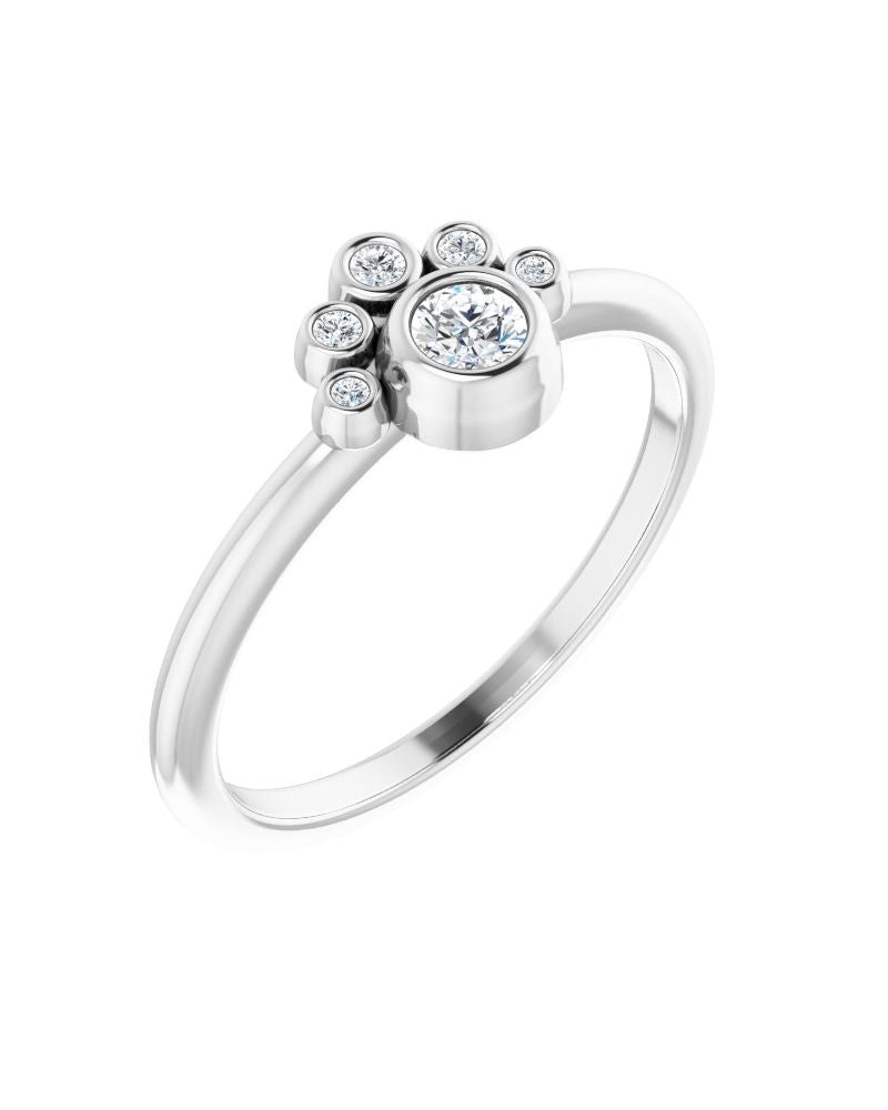 Anel Empilhável com Cravação Bezel em Ouro 14k com Diamantes Naturais – Modelo 2