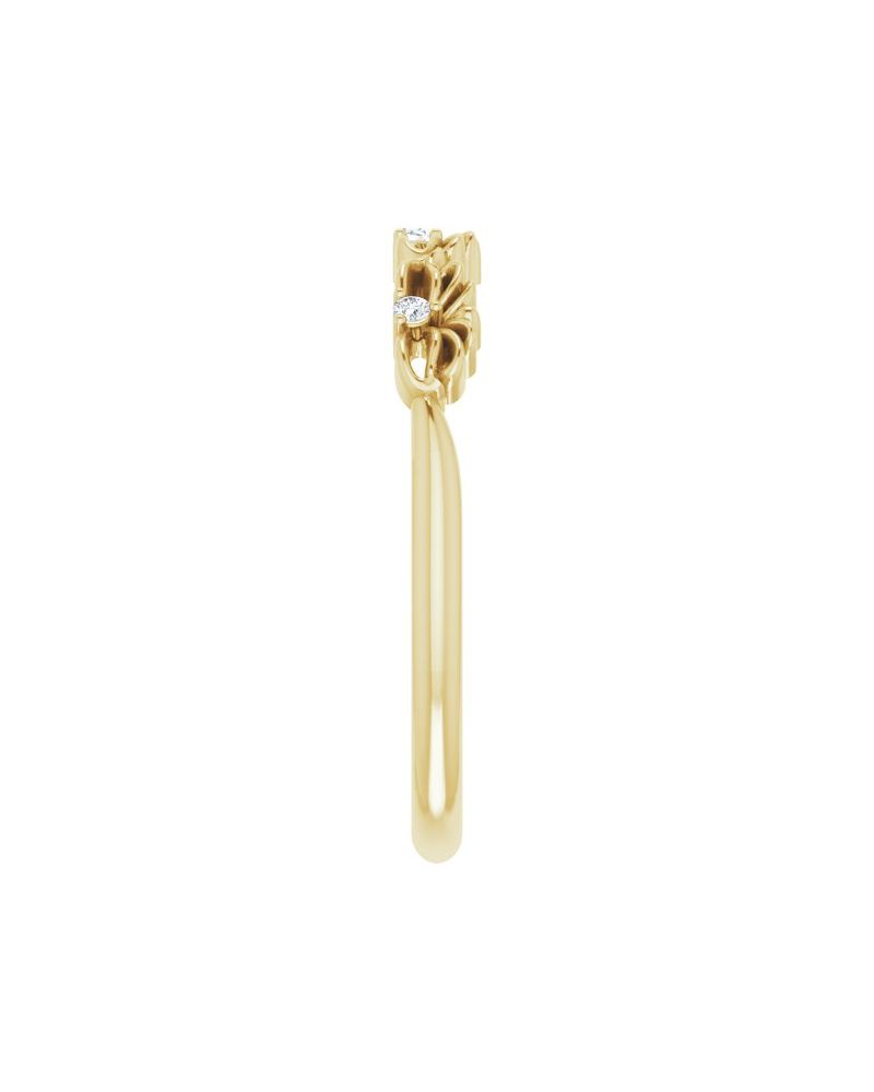 Anel Coroa Cravejado em Ouro 14k com Diamantes Naturais – Modelo 3