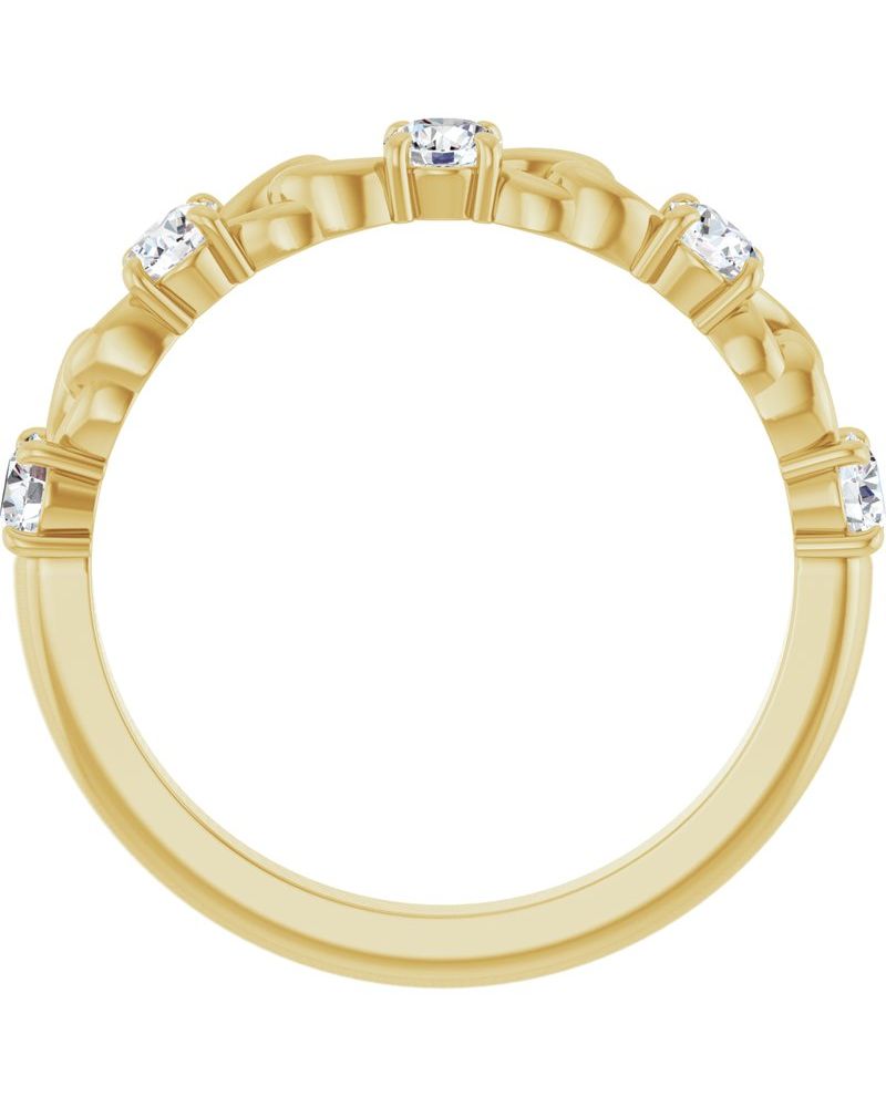 Anel Cravejado Empilhável em Ouro 14k com Diamantes Naturais – Modelo 19
