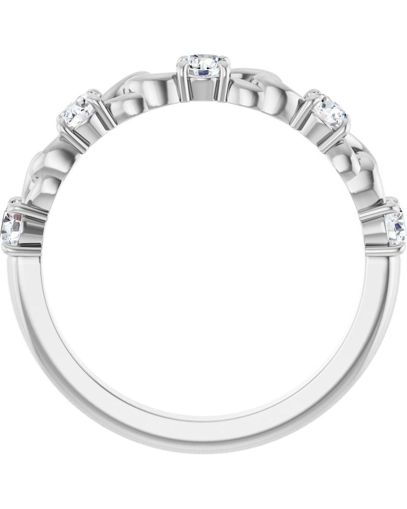 Anel Cravejado Empilhável em Ouro 14k com Diamantes Naturais – Modelo 19
