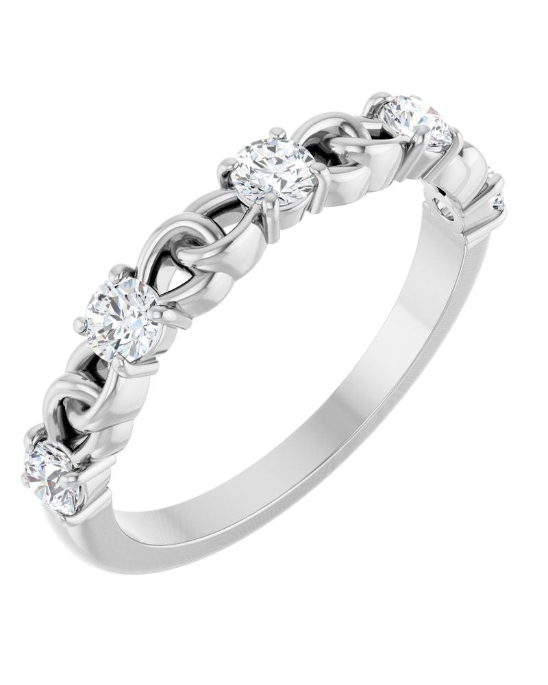 Anel Cravejado Empilhável em Ouro 14k com Diamantes Naturais – Modelo 19