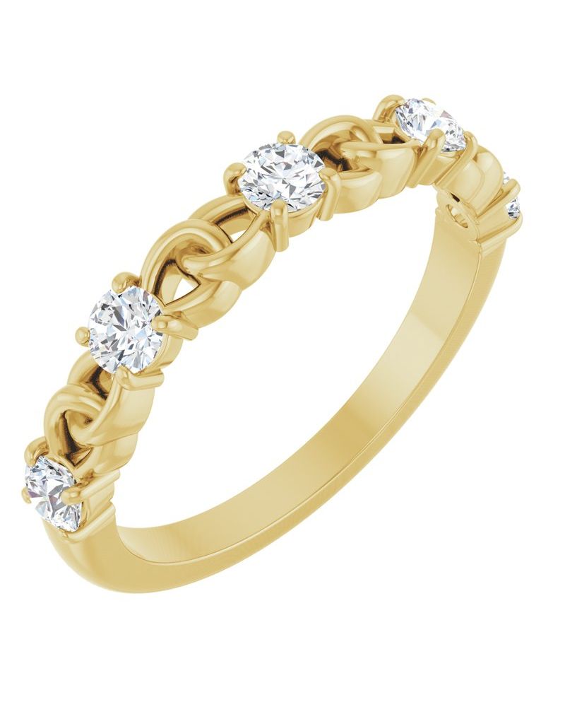 Anel Cravejado Empilhável em Ouro 14k com Diamantes Naturais – Modelo 19