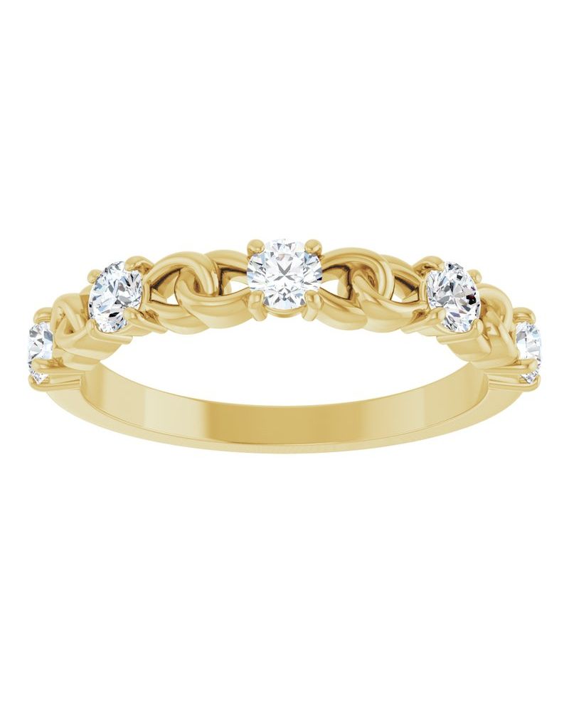 Anel Cravejado Empilhável em Ouro 14k com Diamantes Naturais – Modelo 19