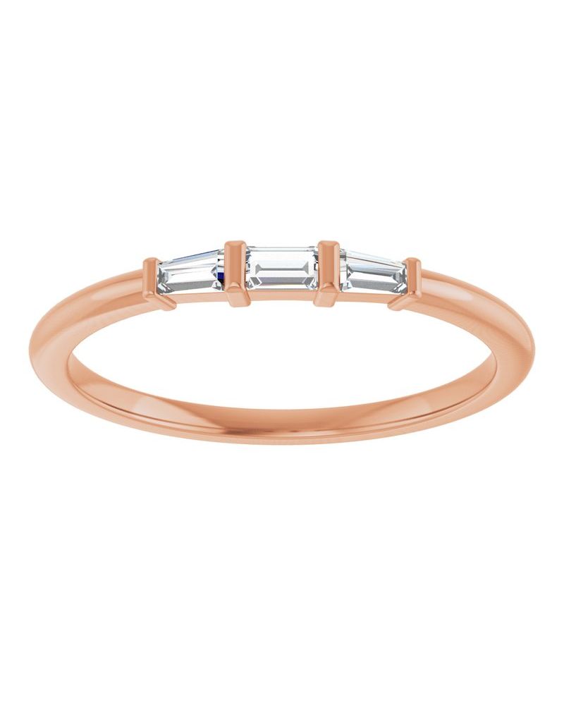 Anel Três Pedras Empilhável em Ouro 14k com Diamantes Naturais – Modelo 2