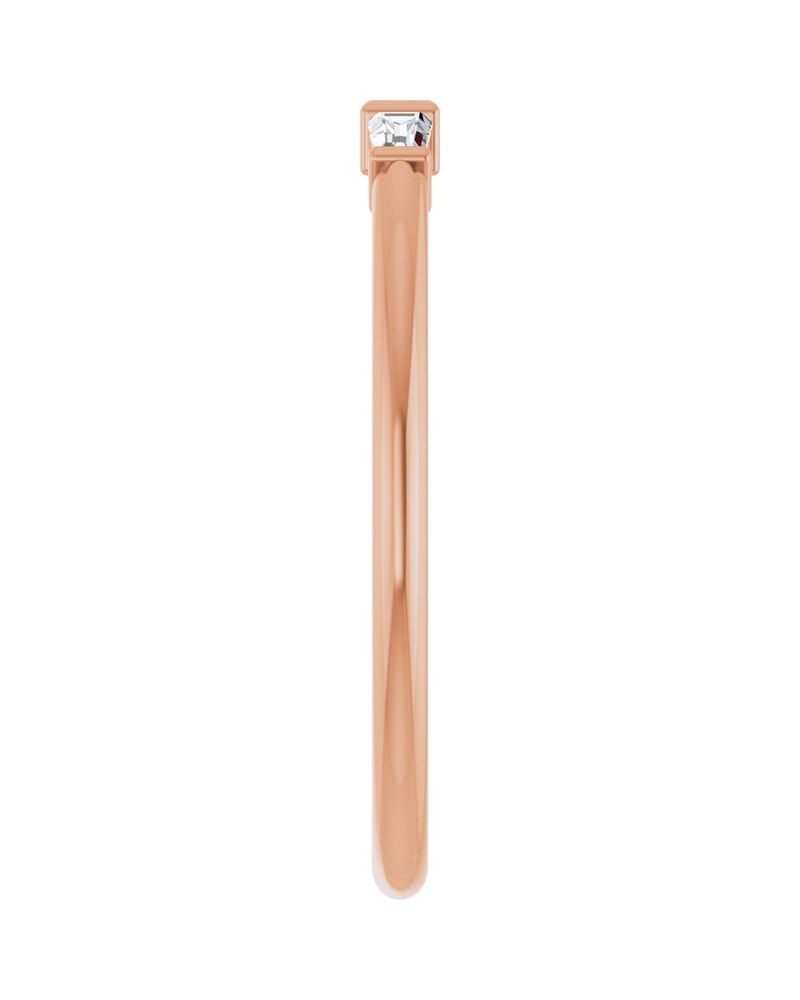 Anel Três Pedras Empilhável em Ouro 14k com Diamantes Naturais – Modelo 2