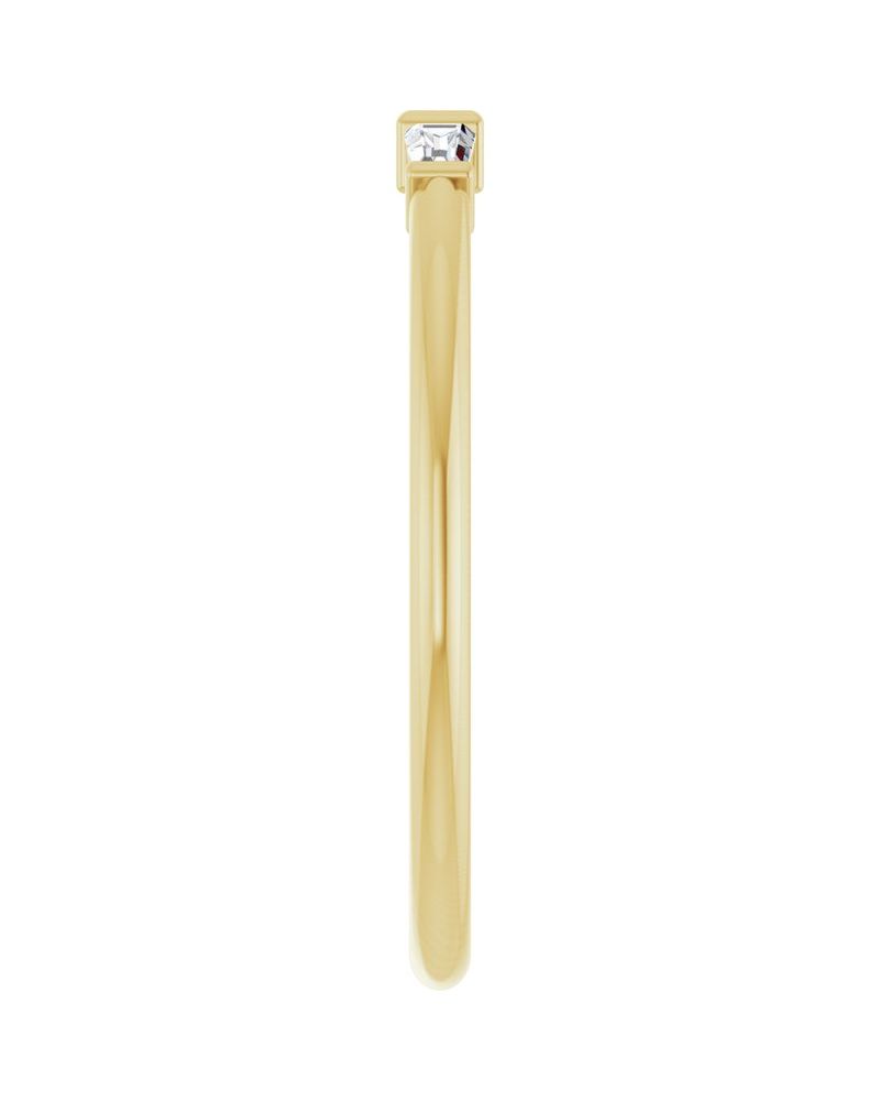 Anel Três Pedras Empilhável em Ouro 14k com Diamantes Naturais – Modelo 2