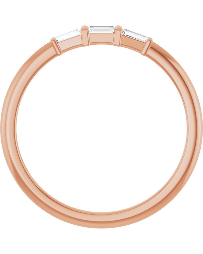 Anel Três Pedras Empilhável em Ouro 14k com Diamantes Naturais – Modelo 2