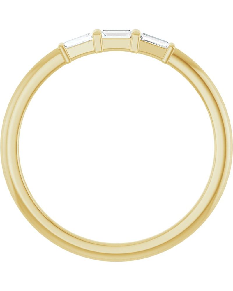Anel Três Pedras Empilhável em Ouro 14k com Diamantes Naturais – Modelo 2