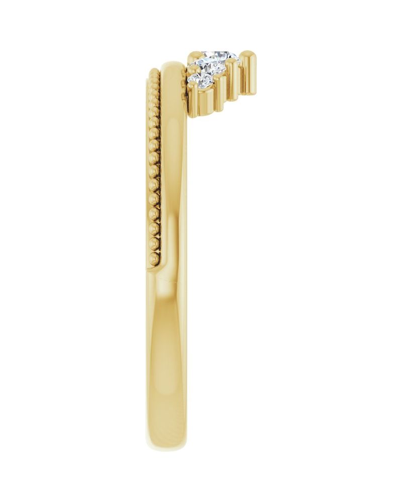 Anel Coroa Empilhável em Ouro 14k com Diamantes Naturais