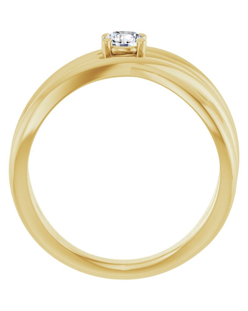 Anel Solitário Entrelaçado em Ouro 14k com Diamantes Naturais