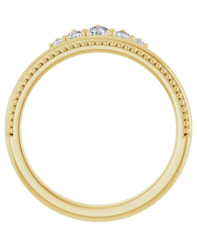 Anel Coroa Empilhável em Ouro 14k com Diamantes Naturais
