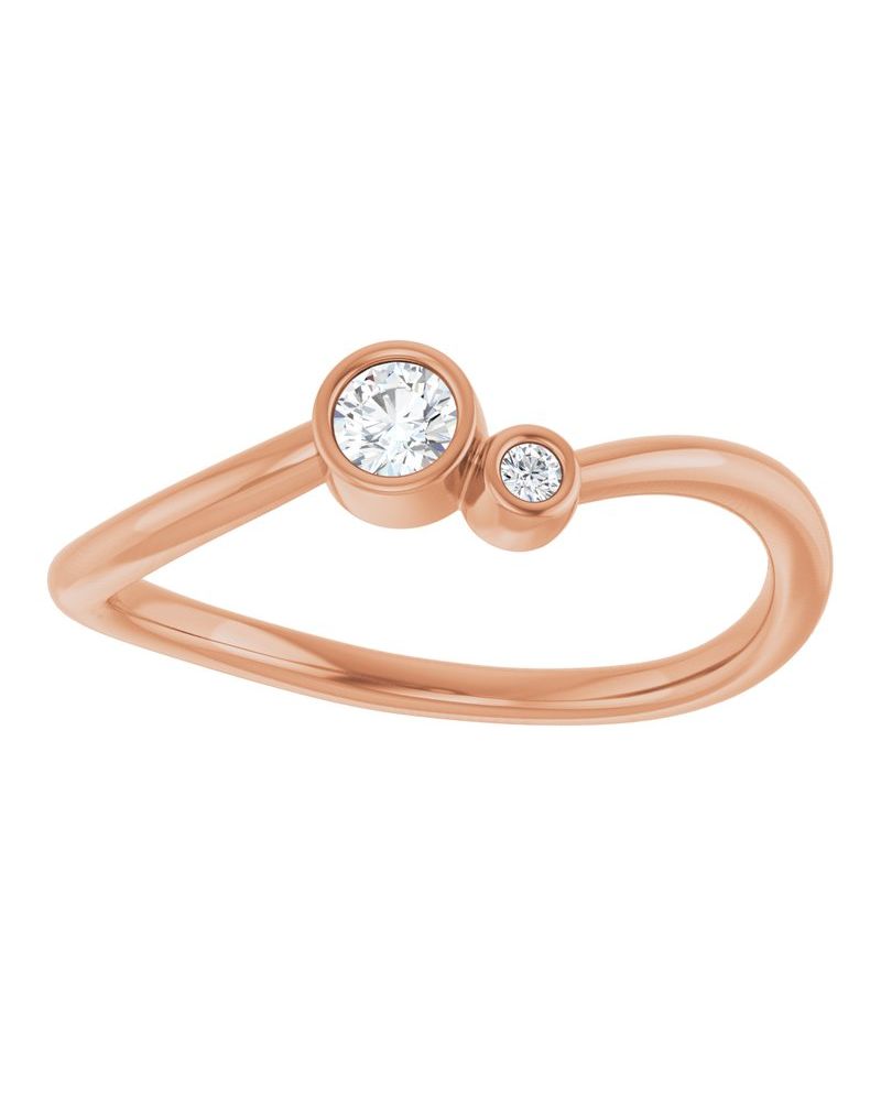 Anel Cravejado com Cravação Bezel em Ouro 14k com Diamantes Naturais