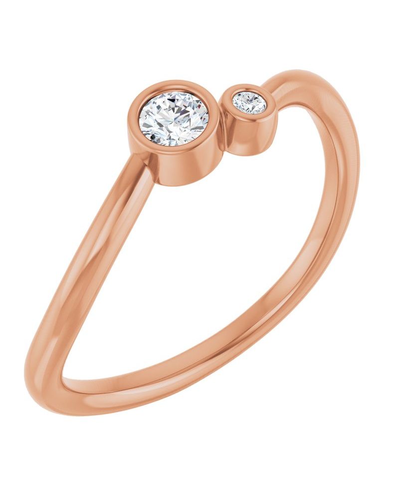 Anel Cravejado com Cravação Bezel em Ouro 14k com Diamantes Naturais