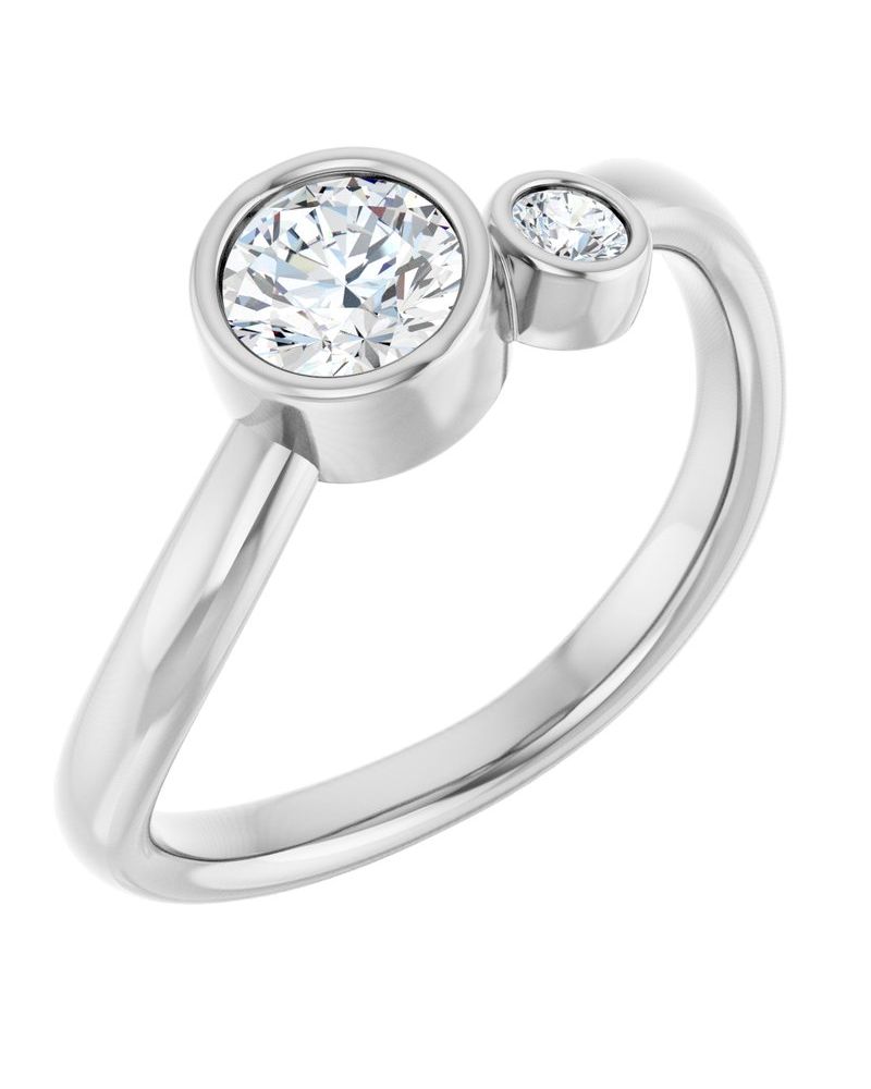 Anel Cravejado com Cravação Bezel em Ouro 14k com Diamantes Naturais