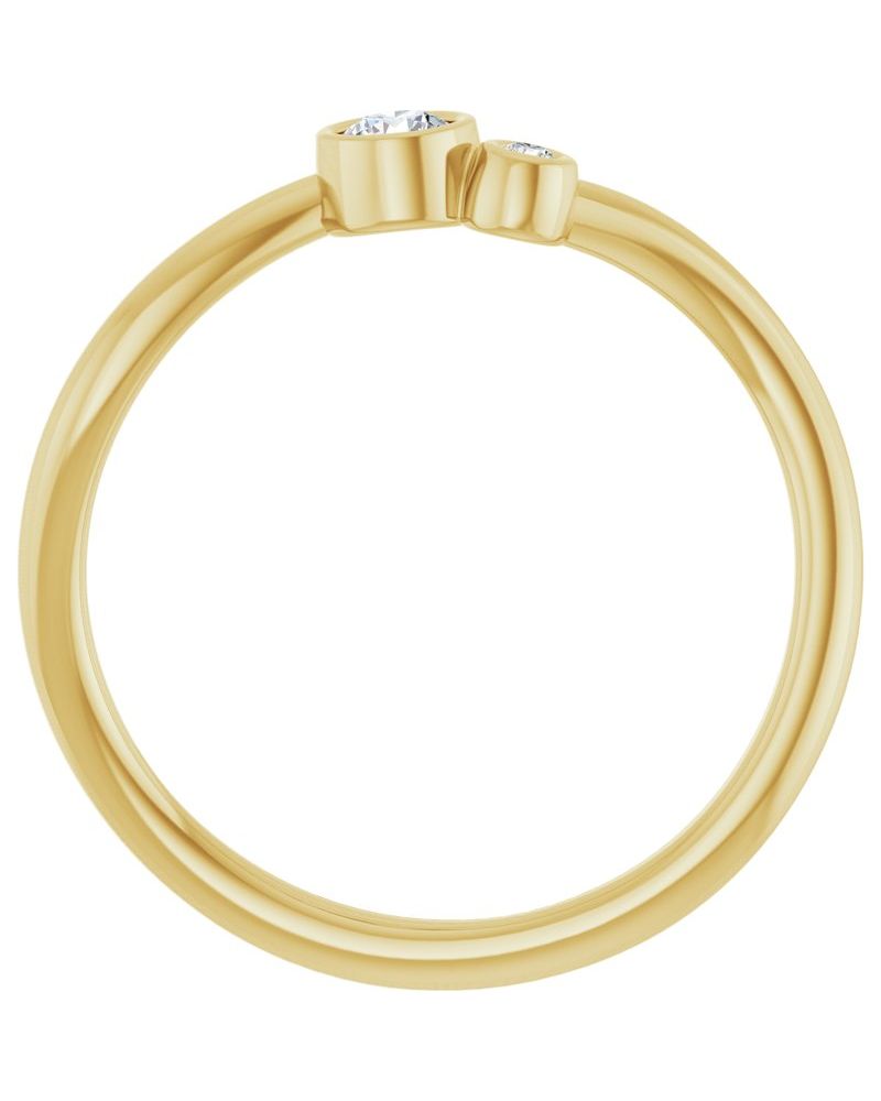 Anel Cravejado com Cravação Bezel em Ouro 14k com Diamantes Naturais