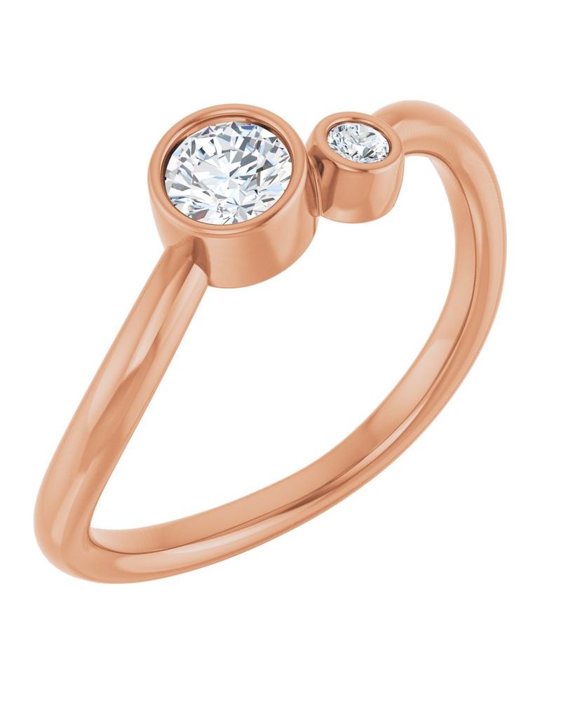 Anel Cravejado com Cravação Bezel em Ouro 14k com Diamantes Naturais