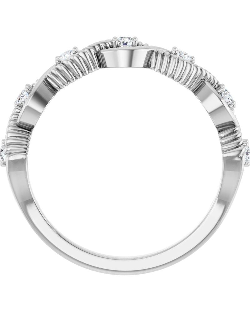 Anel Cravejado Empilhável em Ouro 14k com Diamantes Naturais – Modelo 20