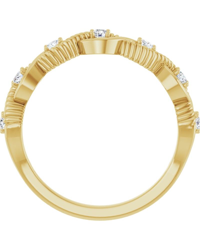 Anel Cravejado Empilhável em Ouro 14k com Diamantes Naturais – Modelo 20