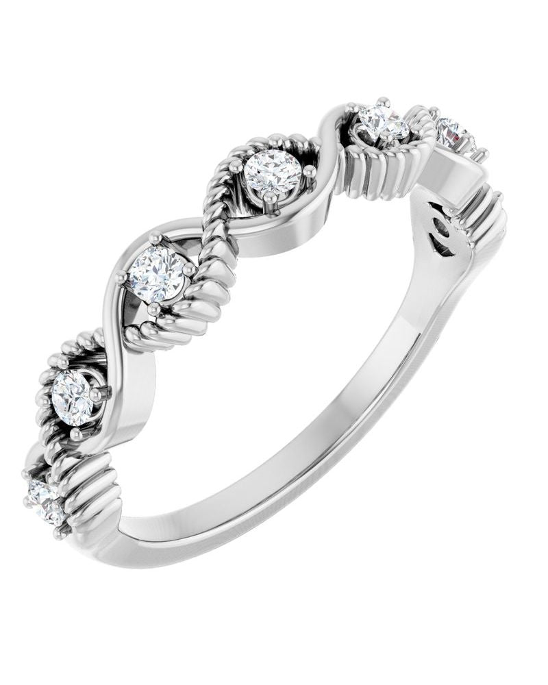 Anel Cravejado Empilhável em Ouro 14k com Diamantes Naturais – Modelo 20