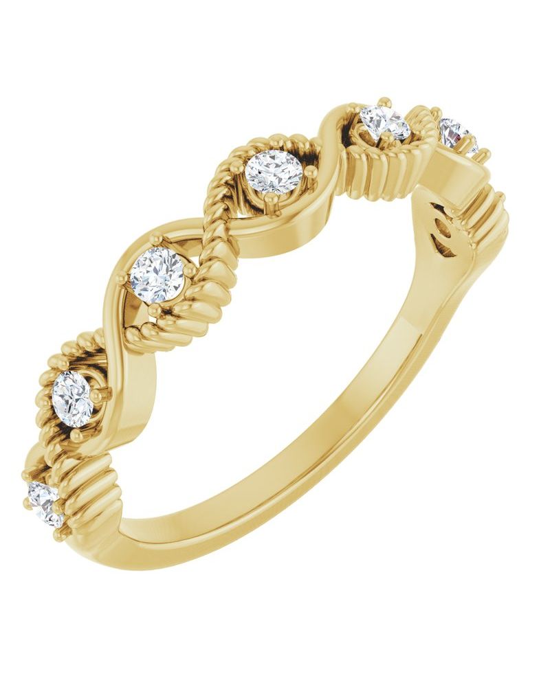 Anel Cravejado Empilhável em Ouro 14k com Diamantes Naturais – Modelo 20