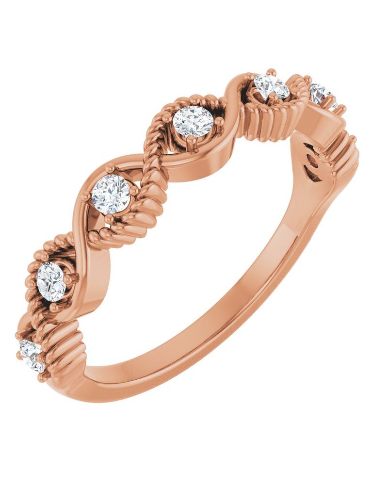 Anel Cravejado Empilhável em Ouro 14k com Diamantes Naturais – Modelo 20
