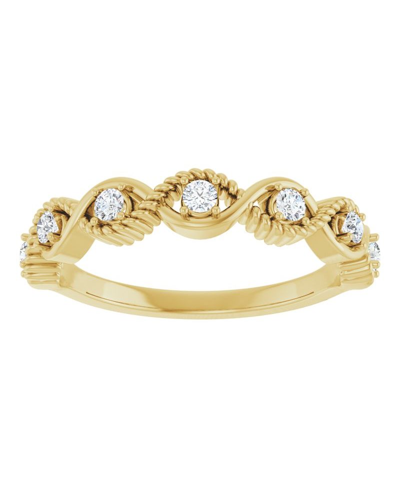 Anel Cravejado Empilhável em Ouro 14k com Diamantes Naturais – Modelo 20