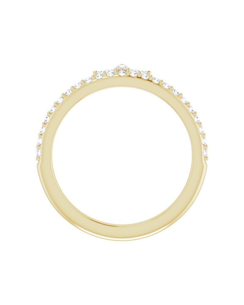 Anel Coroa Cravejado Empilhável em Ouro 14k com Diamantes Naturais