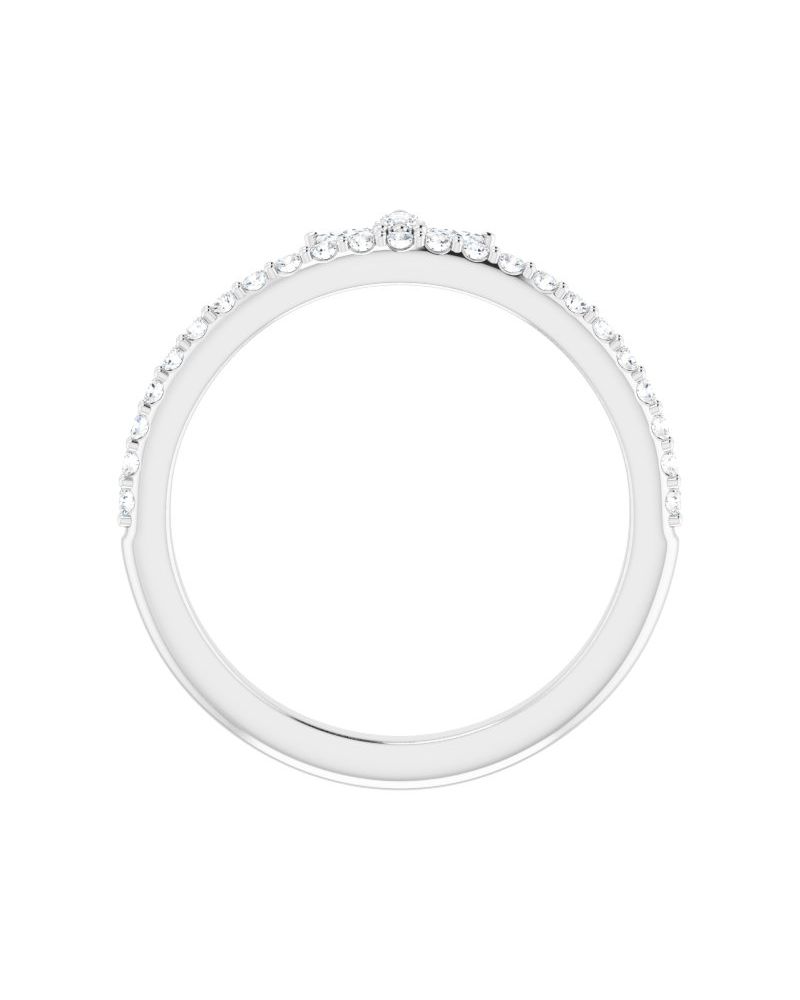 Anel Coroa Cravejado Empilhável em Ouro 14k com Diamantes Naturais