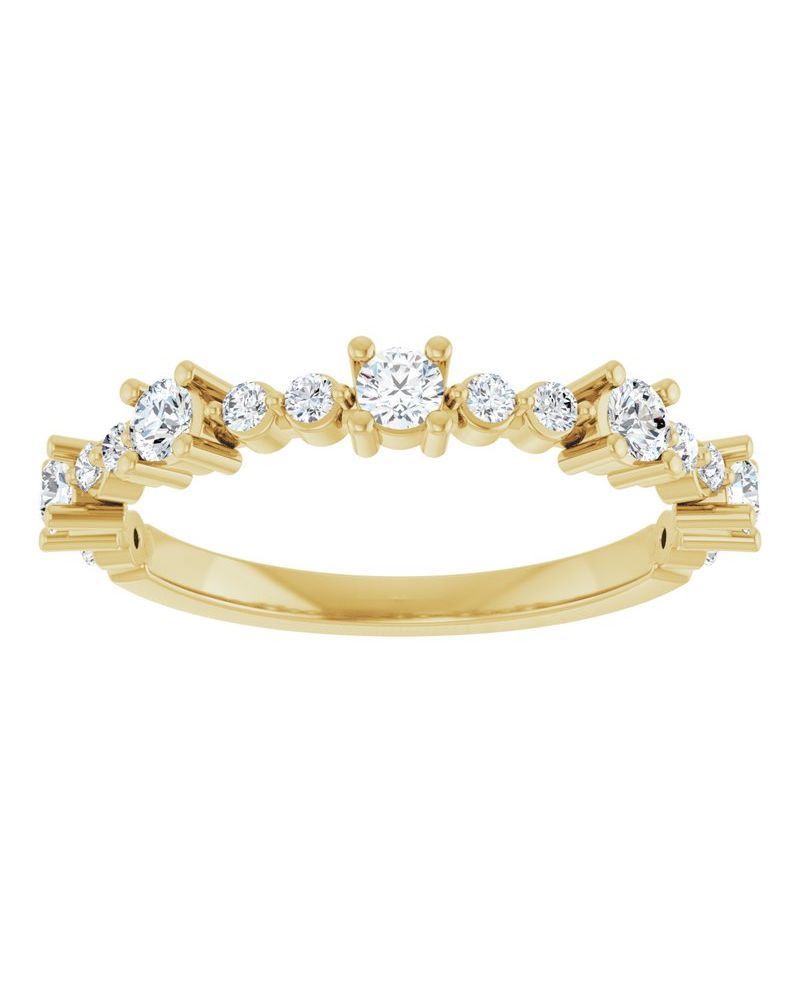 Anel Cravejado Empilhável em Ouro 14k com Diamantes Naturais – Modelo 18