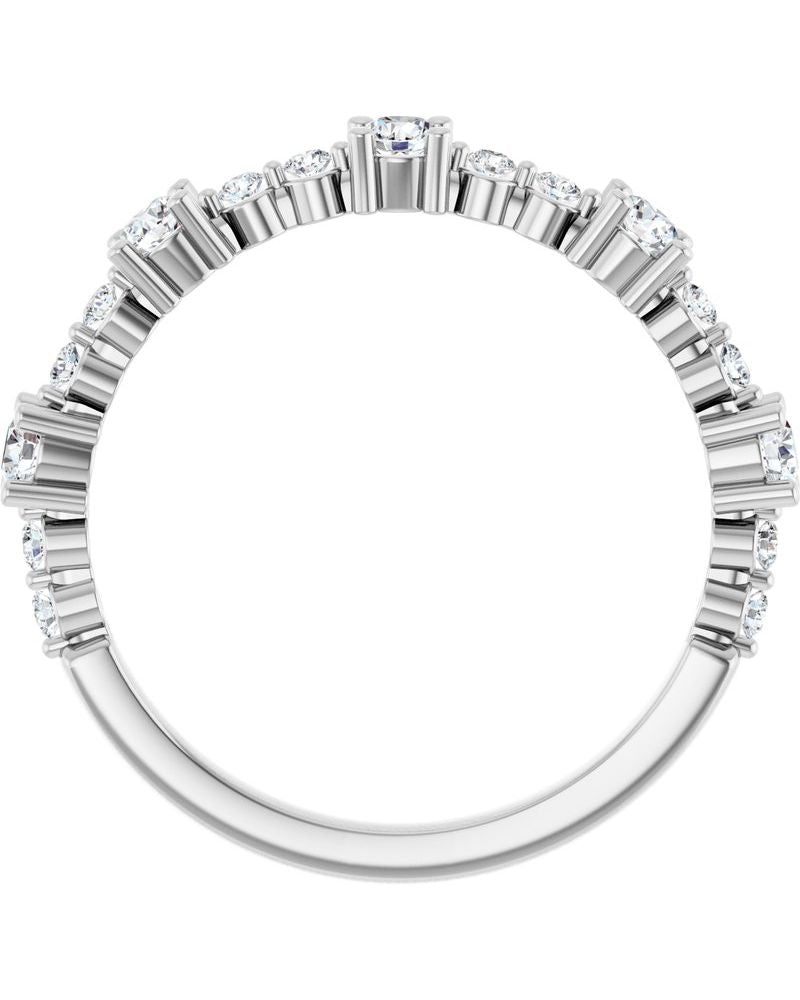 Anel Cravejado Empilhável em Ouro 14k com Diamantes Naturais – Modelo 18