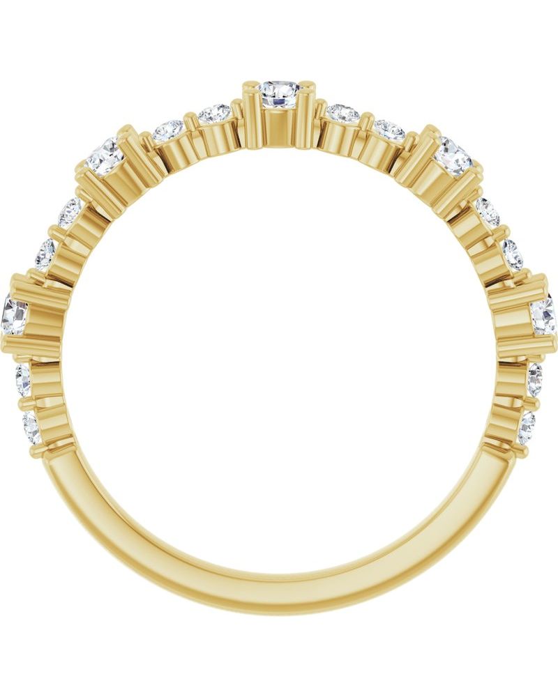 Anel Cravejado Empilhável em Ouro 14k com Diamantes Naturais – Modelo 18