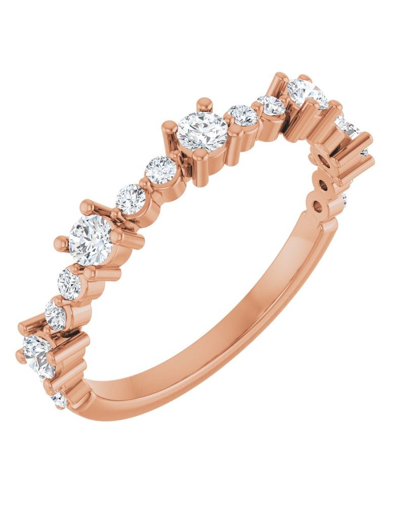 Anel Cravejado Empilhável em Ouro 14k com Diamantes Naturais – Modelo 18