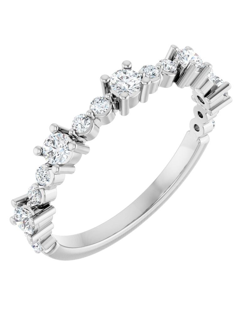 Anel Cravejado Empilhável em Ouro 14k com Diamantes Naturais – Modelo 18