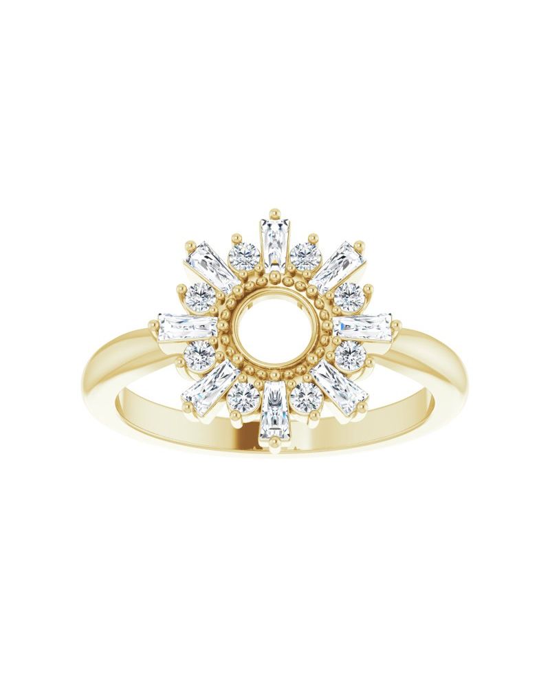 Anel Círculo Cravejado em Ouro 14k com Diamantes Naturais