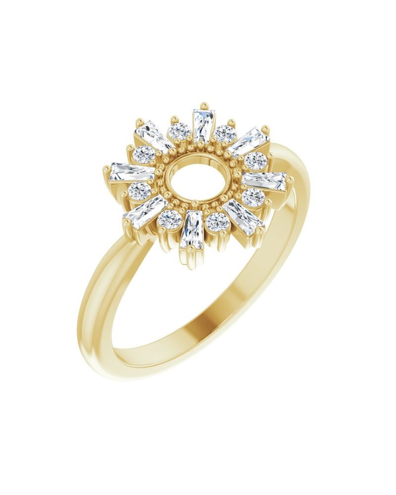 Anel Círculo Cravejado em Ouro 14k com Diamantes Naturais