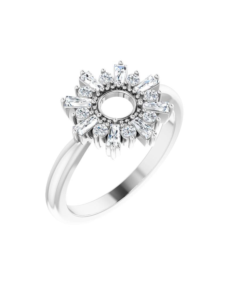 Anel Círculo Cravejado em Ouro 14k com Diamantes Naturais